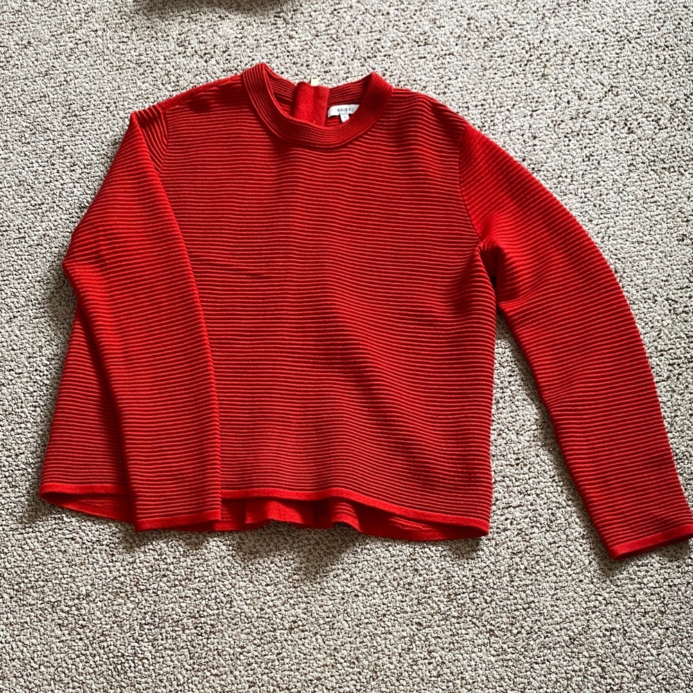 Reiss Vibrant Red Ribbed Sweater